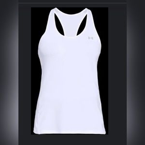 NWT Under Armour white tank! New, bright white, sweat proof material! Size M.